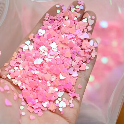 10g Pink Love Heart Nail Sequ Holographics Glitter Sequ Nail