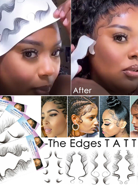7 Styles Hair Edges Tattoo Sticker Baby Hair Pony Tail Style