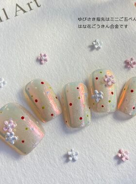10pcs/lot Kawaii 3D Alloy Flower Nail Art Charms Silver Gold