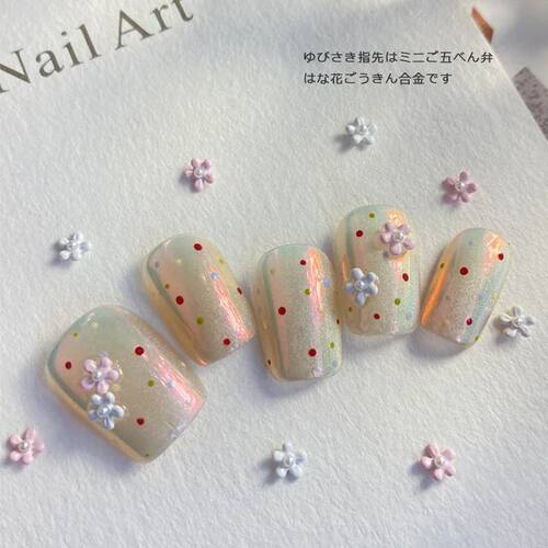 10pcs/lot Kawaii 3D Alloy Flower Nail Art Charms Silver Gold