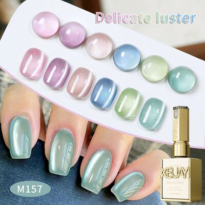 6pcs 15ML Translucent cat eye Nail Gel polish Set Semi Perma