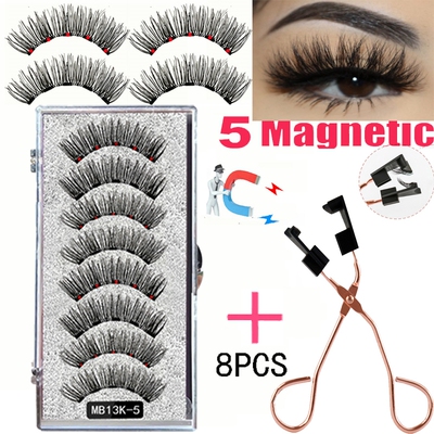 8PCS 5 Magnetic eyelashes with 4 pairs magnets magnetic
