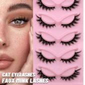 Lashes Mink Cat Natural Faux Pairs Eye Eyelashes