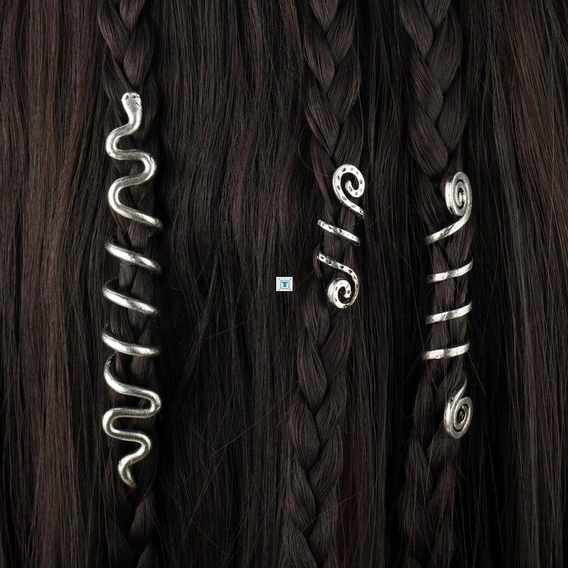 Viking Spiral Charms Beads for Hair Braids for Beard Hair
