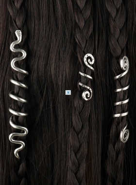 Viking Spiral Charms Beads for Hair Braids for Beard Hair