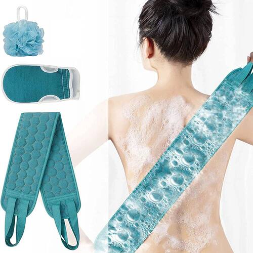 Exfoliating Body Scrubber Set - Includes Back Scrubber, Bath