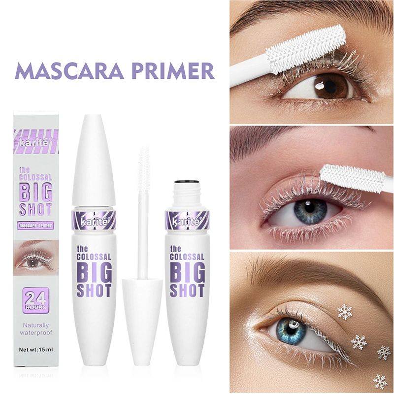 Long and curling white mascara, waterproof and sweat-proof c