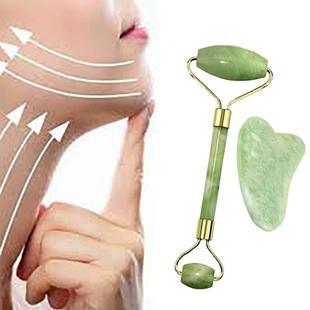 Guasha Skin Scraper Natural Set Roller Facial Jade