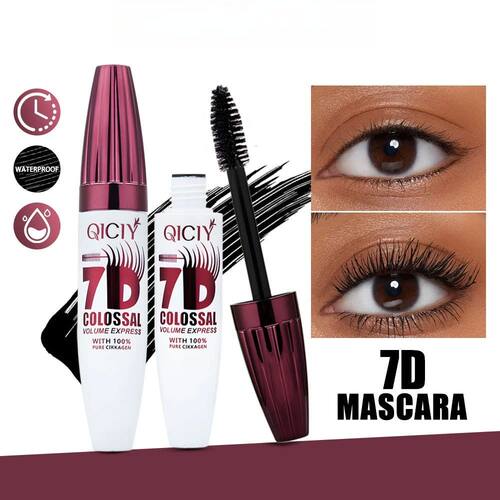 7D Volumizing &Curling Black Mascara Smudge-Proof Natural La