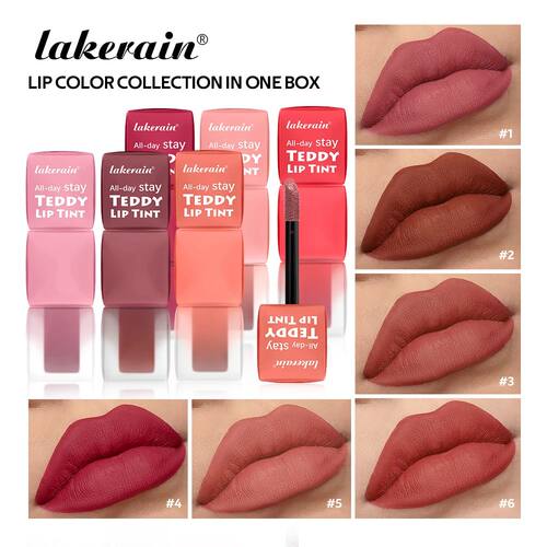 6pcs/set Teddy Velvet Non-stick Cup Lip Glaze Matte Lipstick