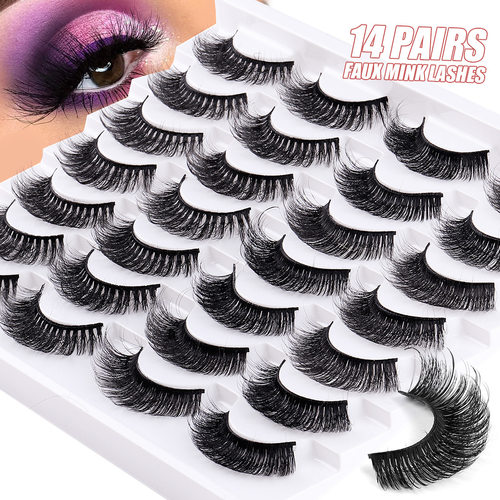 Natural False Eyelashes 5/10/14Pairs Dramatic 3D Mink Lashes