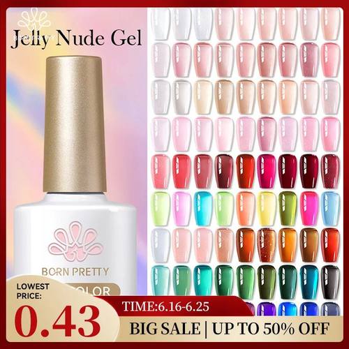10ml Jelly Nude Gel Nail Polish 50 Colors Semi Transparent N