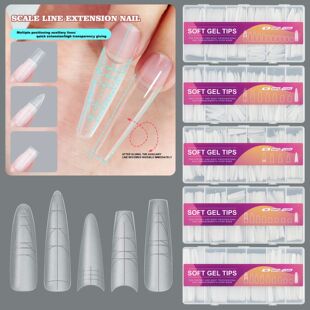 240Pcs Gel With Auxilia Soft Tips Matte Stiletto Coffin Nail