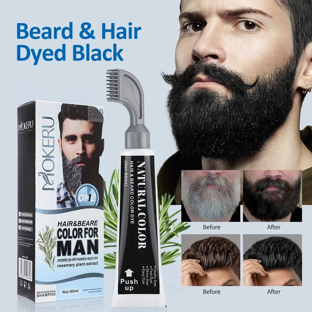 Hair Dye Cream Black Beard Dye Cream For Men Permanent Plant