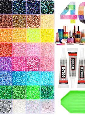 40 Colors 3MM Bedazzling Kit , Rhinestones for DIY Crafts, S