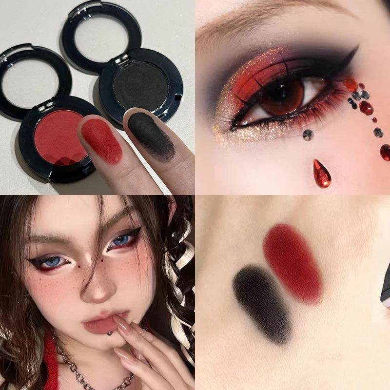 Single Klein Blue Smoked Blue Eye Shadow Palette Gothic Red