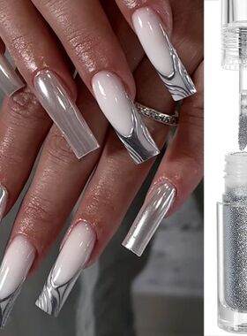 1 Bottle Super-Bright Metallic Nail Powder Gold Silver Mirro