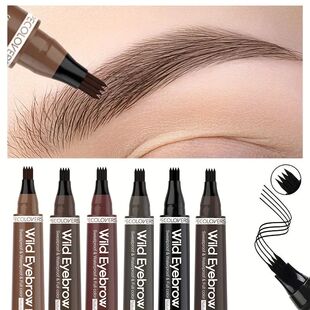 6 Colors 1pc Eyebrow Pen Waterproof 4 Split Tip Eyebrows Pen