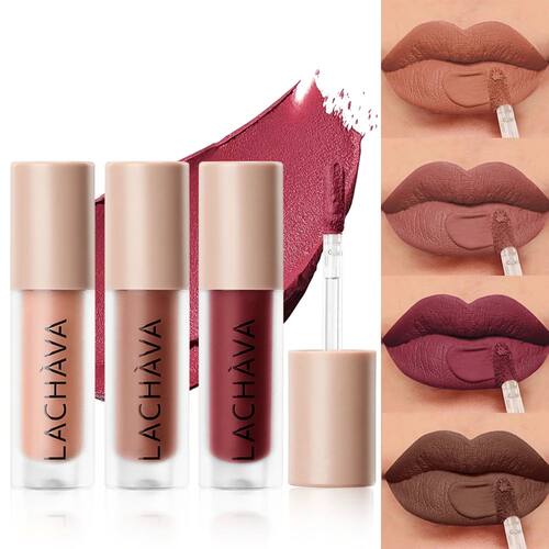 1pc Matte Nude Lipstick Smooth Texture Long-Lasting Water Re