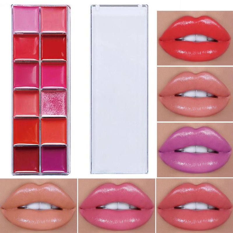 12 Colors Women Moisturizing Long Lasting Lip Gloss Palette