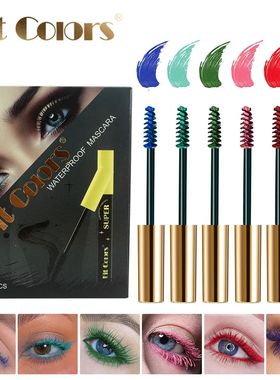 6 Color/Set Mascara Thick Curl 3D Mascara Non-smudding Stage