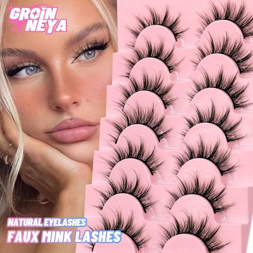 5/7 pairs Eyelashes 3D Natural False Lashes Fluffy Soft Cros