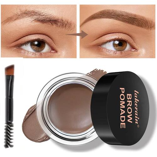 Brow Pomade with Dual-Ended Brush Long-Lasting Waterproof Sw