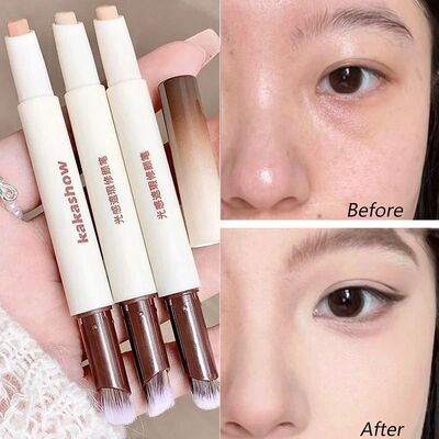 Face Color Corrector With Brush Concealer Pen Brighten Doubl