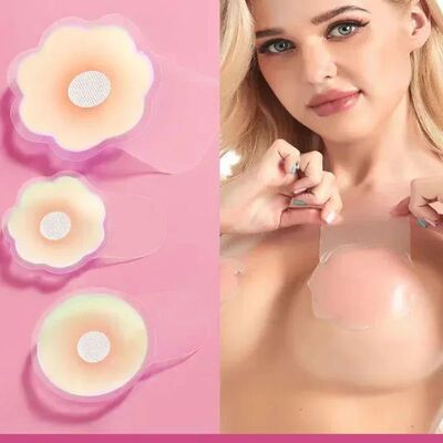 1 Pair Silicone Up Bra Sticker Waterproof Nipple Cover Lift