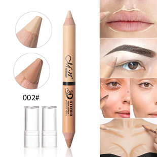 Double Head 2 Colour Concealer Pen Houten Handvat Zachte