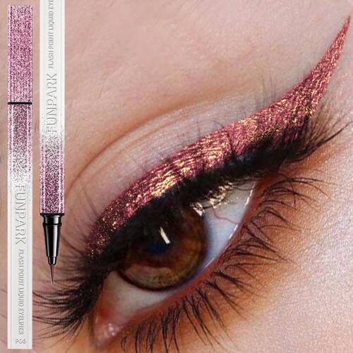 1PC Ultra-fne Glitter Pink Eyeliner Waterproof Liquid Makeup