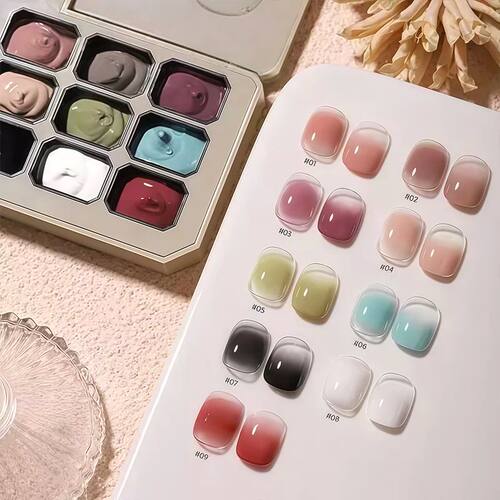 9-color solid gradient high-saturation blush nail polish, Fr