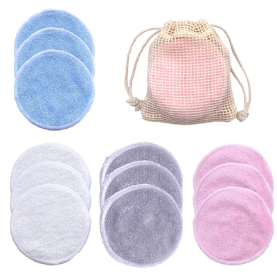10PCS/Set Reusable Bamboo Fiber Washable Rounds Pads Makeup