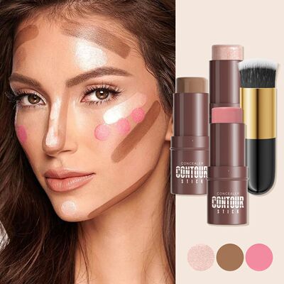 4-Piece Contour Stick Set with Highlighter, Blush & Bronzer
