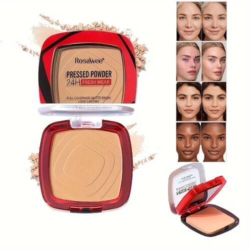 Matte Full Coverage Pressed Powder Foundation With Puff Appl
