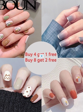 Fake Nails Art Nail Tips Press on False with Designs Set