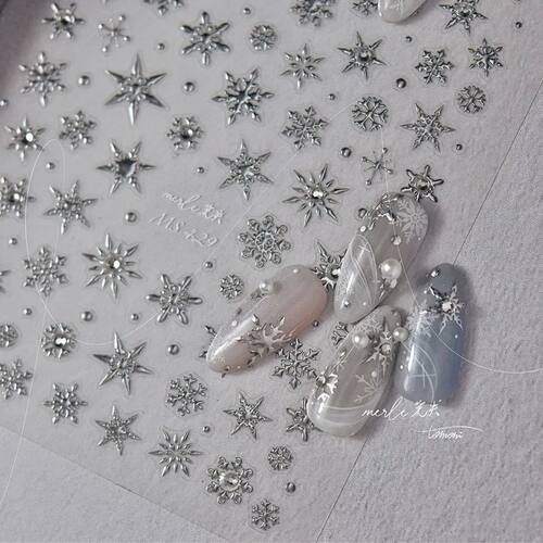 5D Laser Christmas Nail Stickers Crystal Diamond Nail Sticke