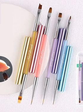 Double Head Crystal Handle Nail Brush Liner Brush Painting P