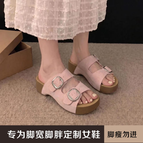 加肥加宽大码厚底勃肯凉拖鞋
