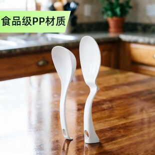 食品级饭铲耐高温挂钩汤勺 饭勺带鱼嘴汤勺不沾饭套装 适用美 立式