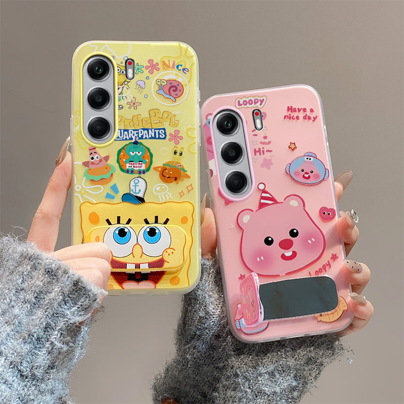 卡通可爱适用于Tecno Camon40Pro 5G手机壳镜子支架保护套创意潮少女果冻壳时尚全包潮小清新ins