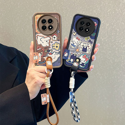 山茶花适用realme真我12手机壳立体卡通realme12x爱realmeNarzo70X秋冬小羊皮好看潮女ins保护壳