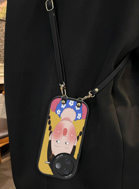 蜡笔小新适用小米pococ75手机壳斜跨f5挂绳f6proPro全包潮POCOX3Gt少女卡通图案可爱保护壳