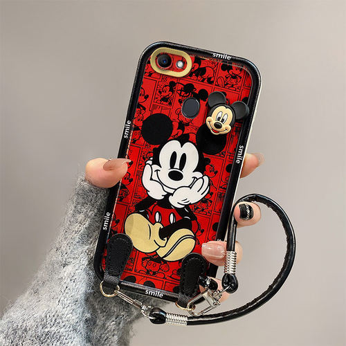 米奇库洛米适用oppoF7手机壳ooppf7立体可爱OopoF7潮少女f七学生0ppof7一体手绳全包边保护套硅胶网红潮日韩