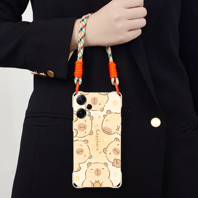 卡皮巴拉豚鼠适用红米Note12S斜跨手机壳Note12Turbo小众日韩超萌Note124G国际版卡通可爱少女Note12Pro4G国