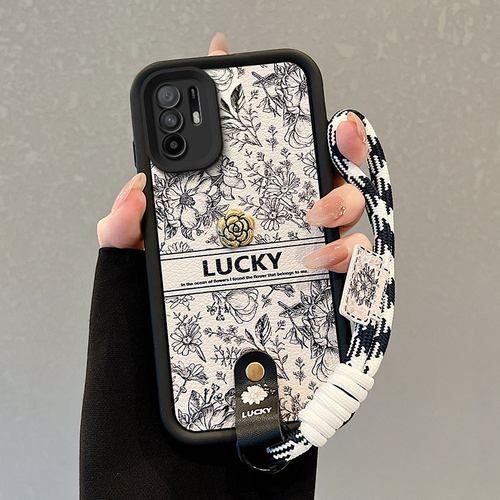 适用oppoF19pro+手机壳A95 5G山茶花A95可爱PELM00磨砂0pp0F19pr0+保护套手绳潮流创意学生女小羊皮时尚超薄