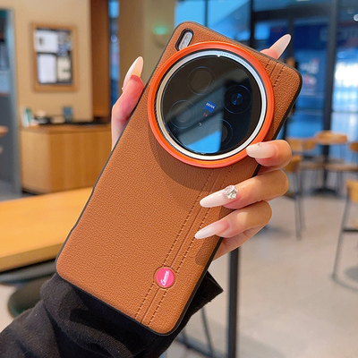 皮纹适用vivoX300pro手机壳X300创意V2502A商务男vovox300pro保护套V25o2A防摔保护套VoX300潮流磨砂徕卡素皮