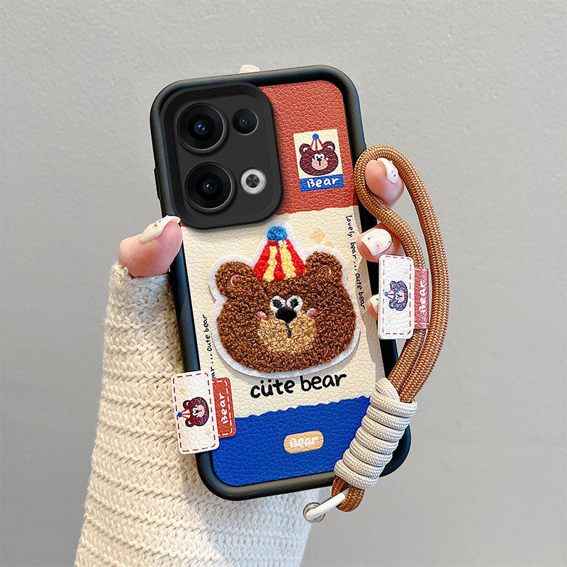 适用OPPOReno13手机壳刺绣皮纹Reno13F个性男女opopReno13Pro保护套情侣卡通0pporeon13可爱女remo13pro时尚