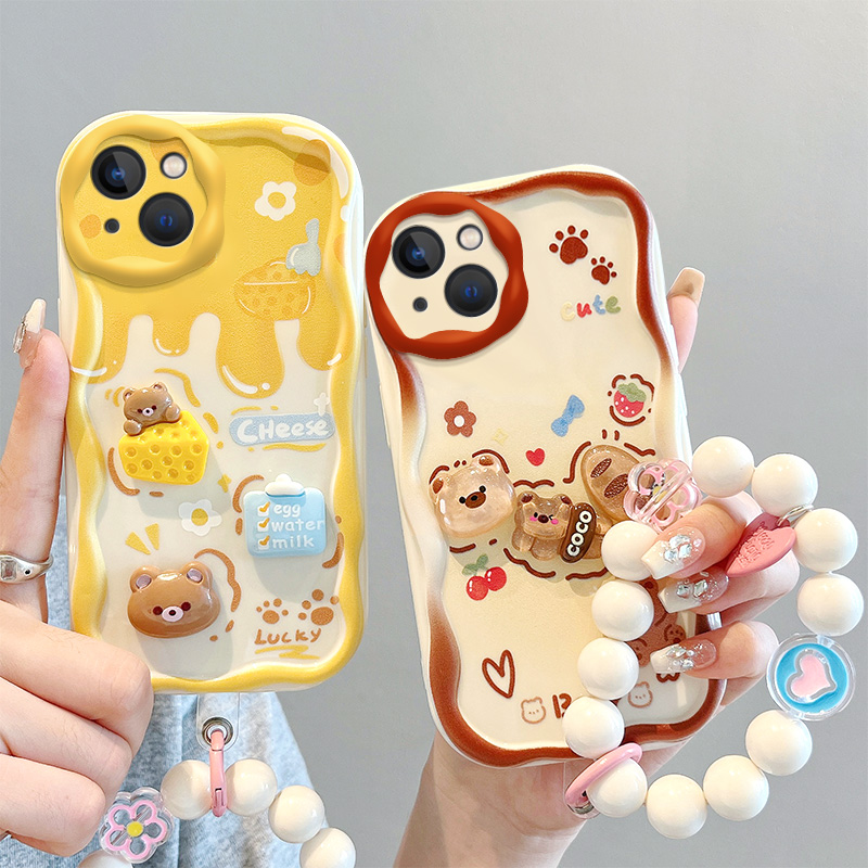 适用苹果14手机壳卡通少女iPhone14promax保护套ins风可爱日韩iphoen 14plus立体公仔新款pg 14pro加手链新款