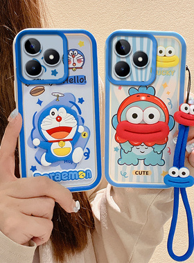 适用Realme真我c55手机壳卡通可爱女relamec53立体公仔reaimec55保护套ins搞怪学生raelmec53凯蒂猫新款oppo